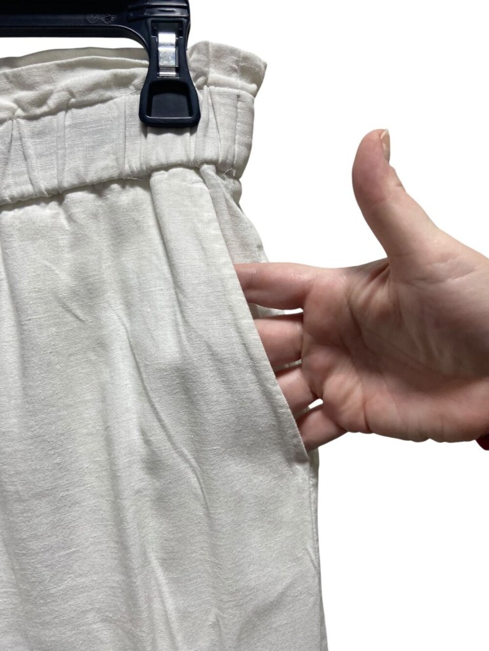 1901 Linen Blend Lined Pants White Size M Beach Coastal Minimalist Vacation Cute - Picture 9 of 14